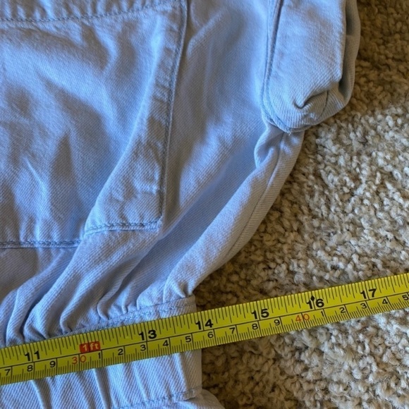 Zara Women’s Denim Jumpsuit Romper Light Denim Size Medium Button Down - Picture 6 of 10